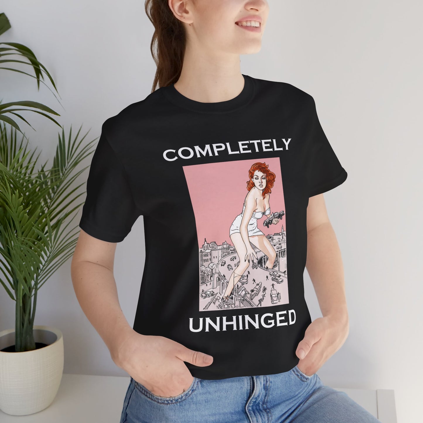 Completely Unhinged Retro Short Sleeve Tee by artist Marie Frederique