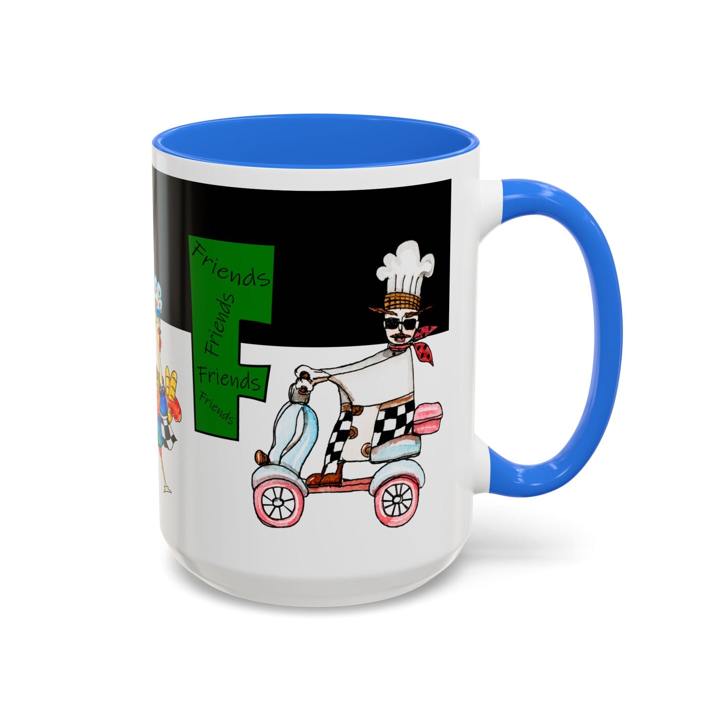 Colorful WTF Holiday Mugs by artist Marie Frederique