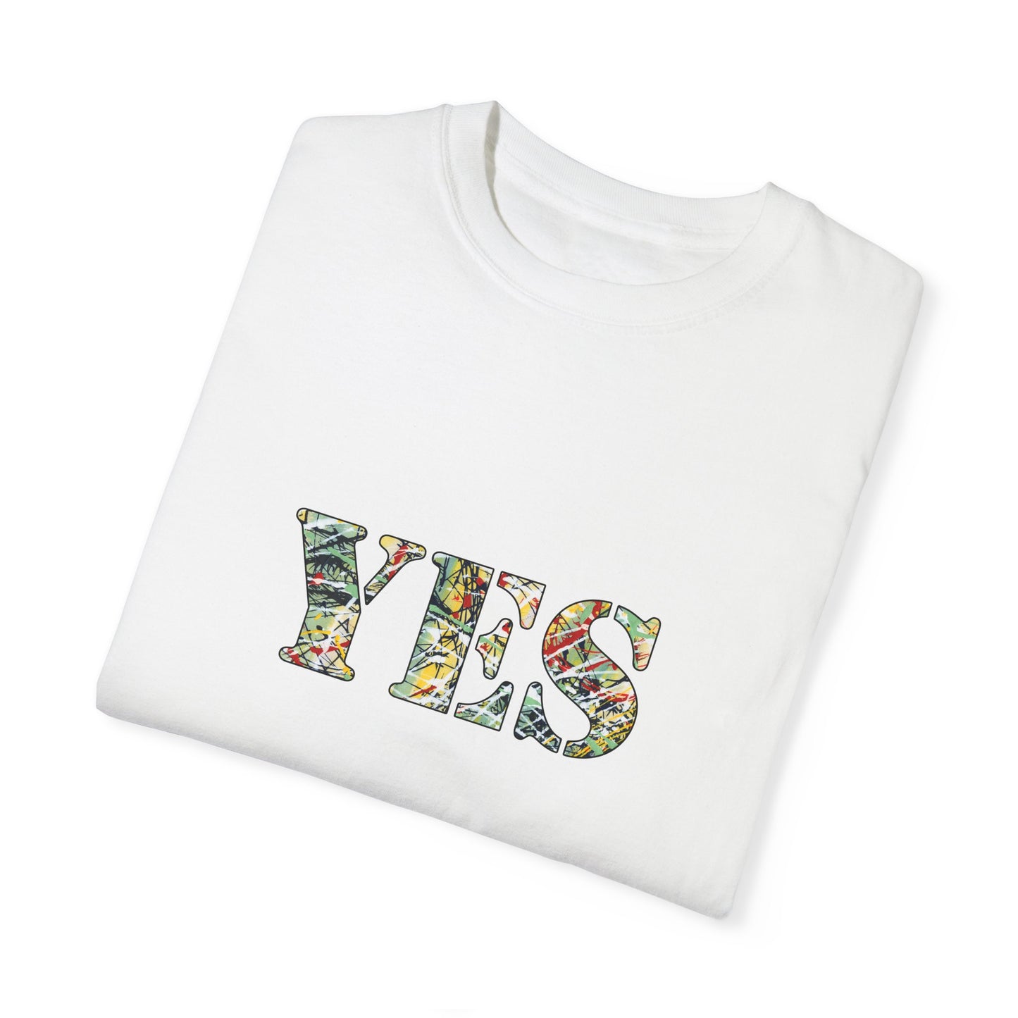 YES, Abstract Expressionist - Unisex Garment-Dyed T-shirt by artist Marie Frederique