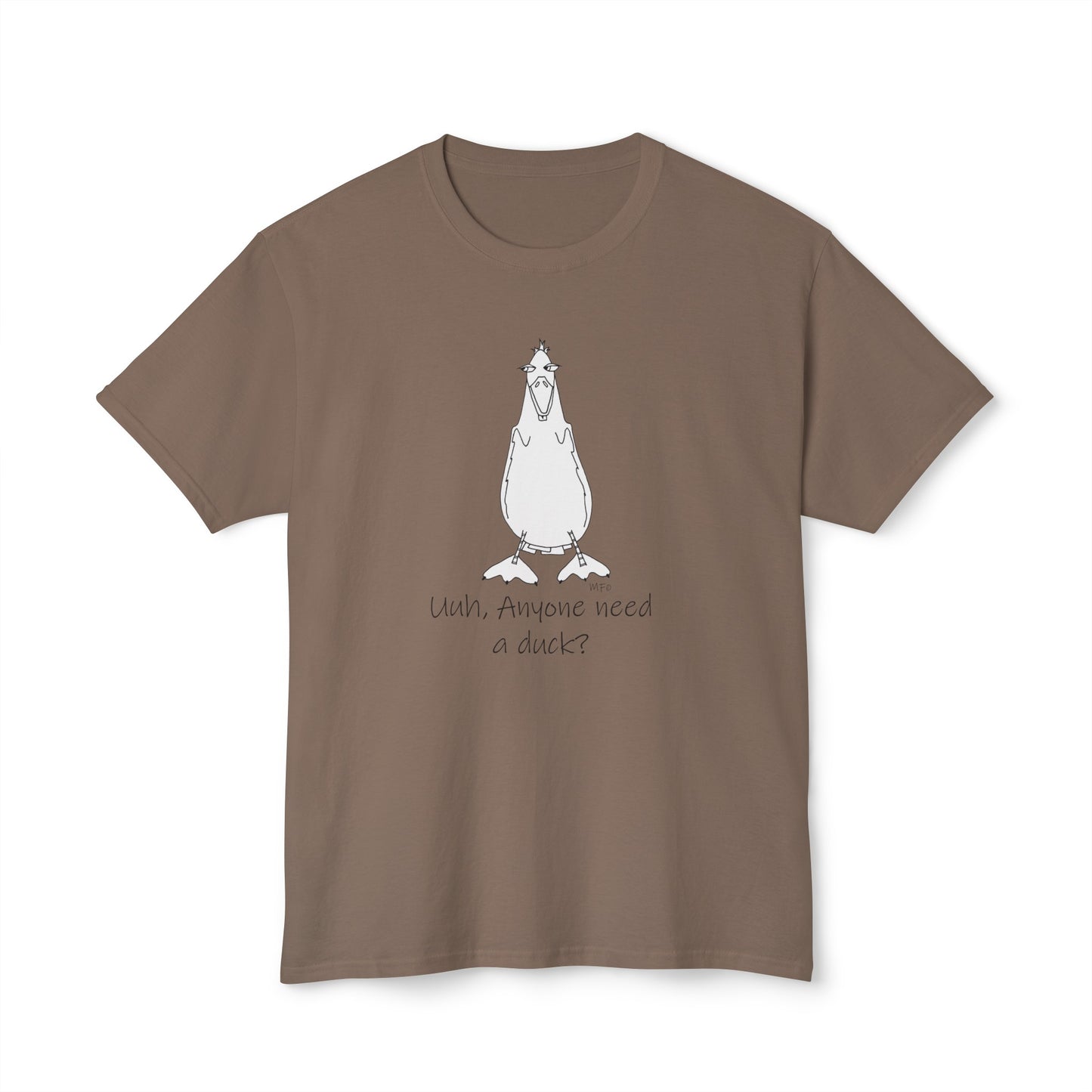 Duck Lovers "Uuh, Anyone need a duck?" - Unisex HD Cotton™ T-shirt by artist Marie Frederique