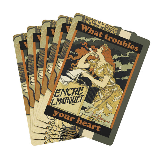 Graphic poster 3 Bridge/Poker Playing Cards - Unique Design for Game Nights by artist Marie Frederique