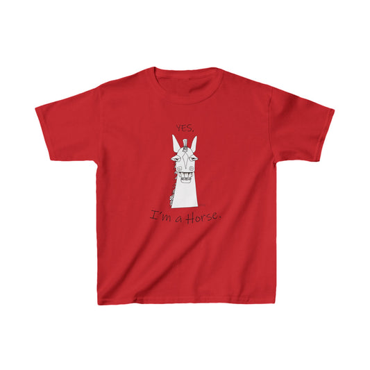 Horse lovers - YES, I'm a Horse." Kids Heavy Cotton™ Tee by artist Marie Frederique