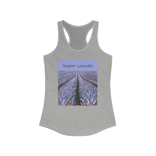 SEQUIM Lavender fields, Women's Ideal Racerback Tank by artist Marie Frederique