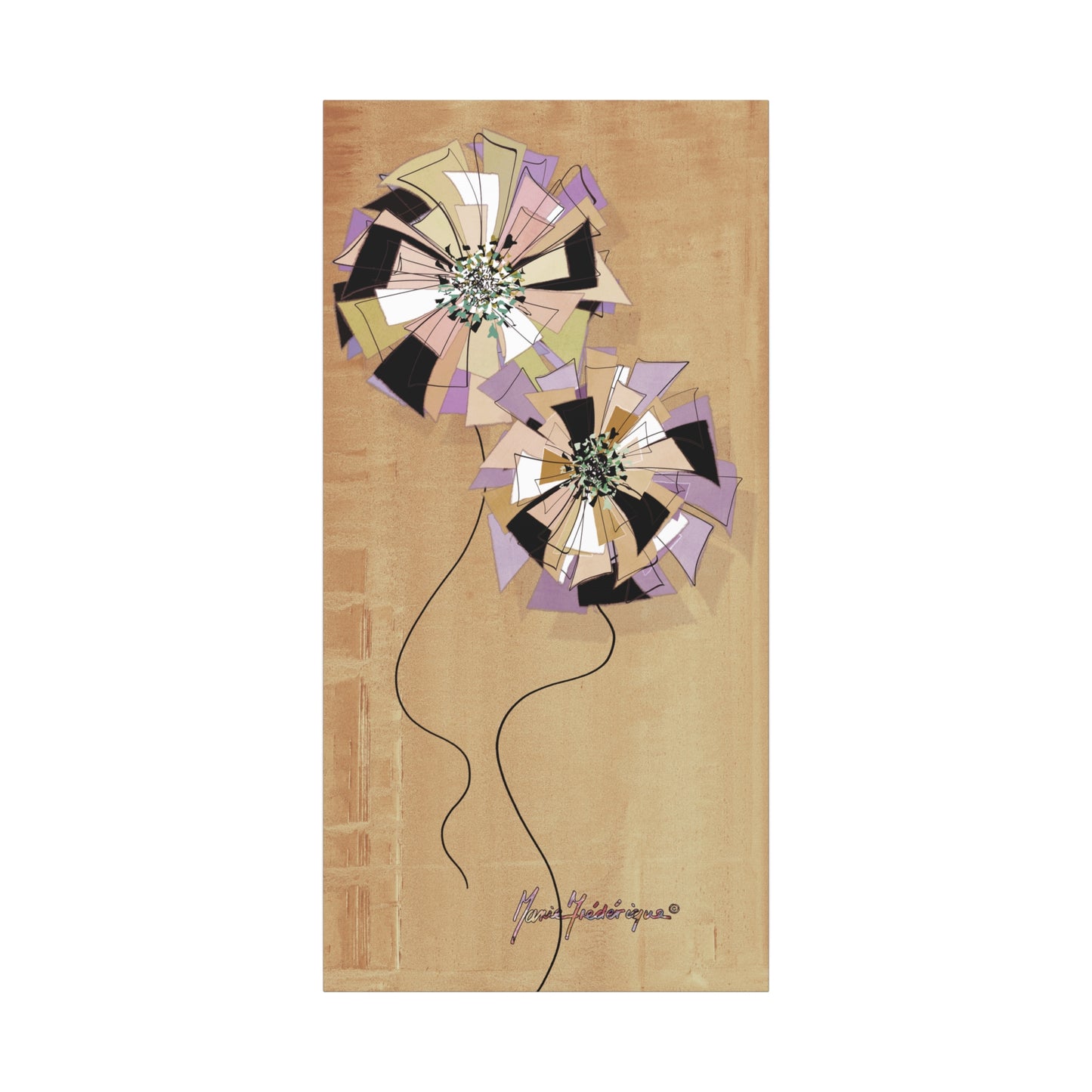 Floral Pinwheel Vertical Wall Canvas by artist Marie Frederique