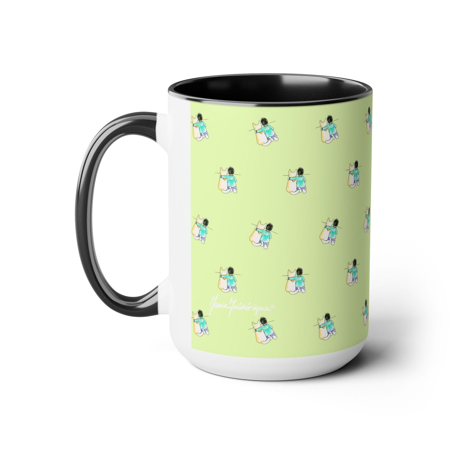 CTS Light Green - Coffee Mug in 2 colors, Black or Blue, 15oz by Artist Marie Frederique