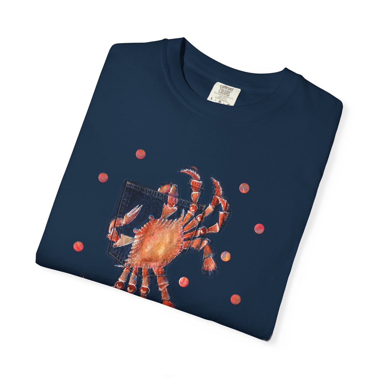 Crab Graphic T-Shirt — Retro Coastal Art by artist Marie Frederique