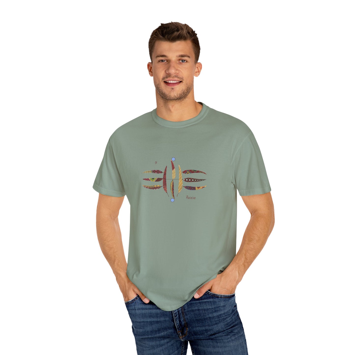 Essassani symbol # 9 "Receive" - Unisex Garment-Dyed T-shirt by Artist Marie Frederique