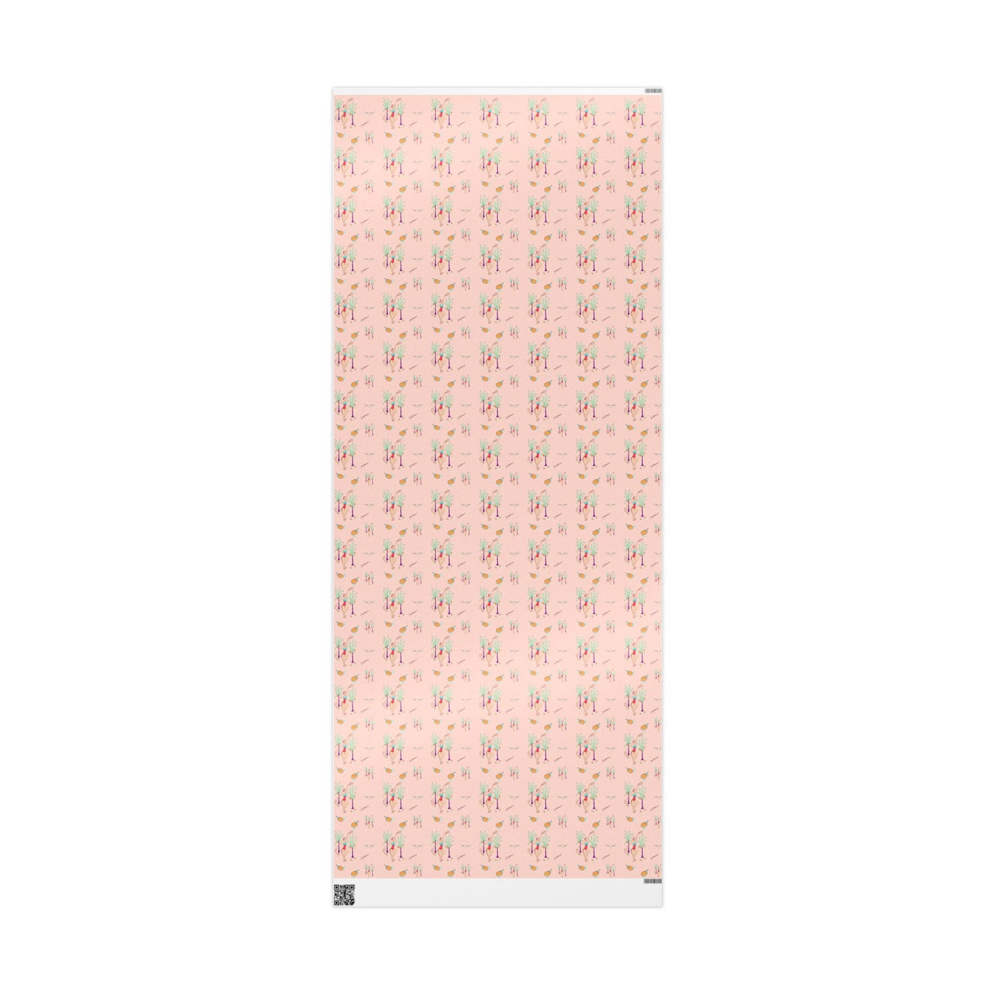 Party Pink Wrapping Paper Roll — Cute Tropical Dancer Pattern Gift Wrap by artist Marie Frederique