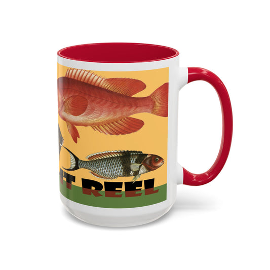 Keeping it Reel, Fish-Themed Mug by artist Marie Frederique