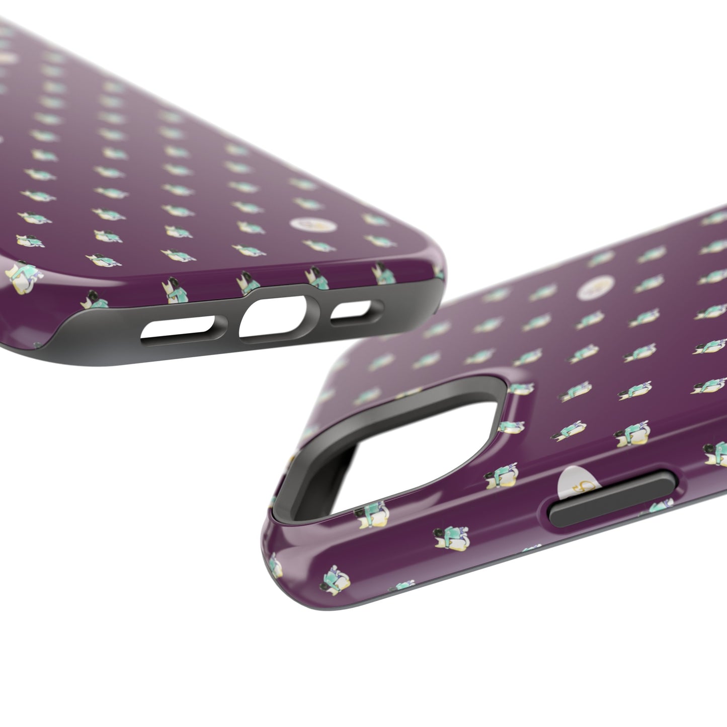 CTS Purple - repeat pattern boy and dog, Impact-Resistant Phone Cases by artist Marie Frederique