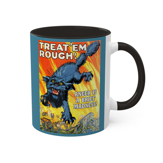 Poster Mug "Anger is a brief madness" - Colorful Mugs in 3 colors, 11oz