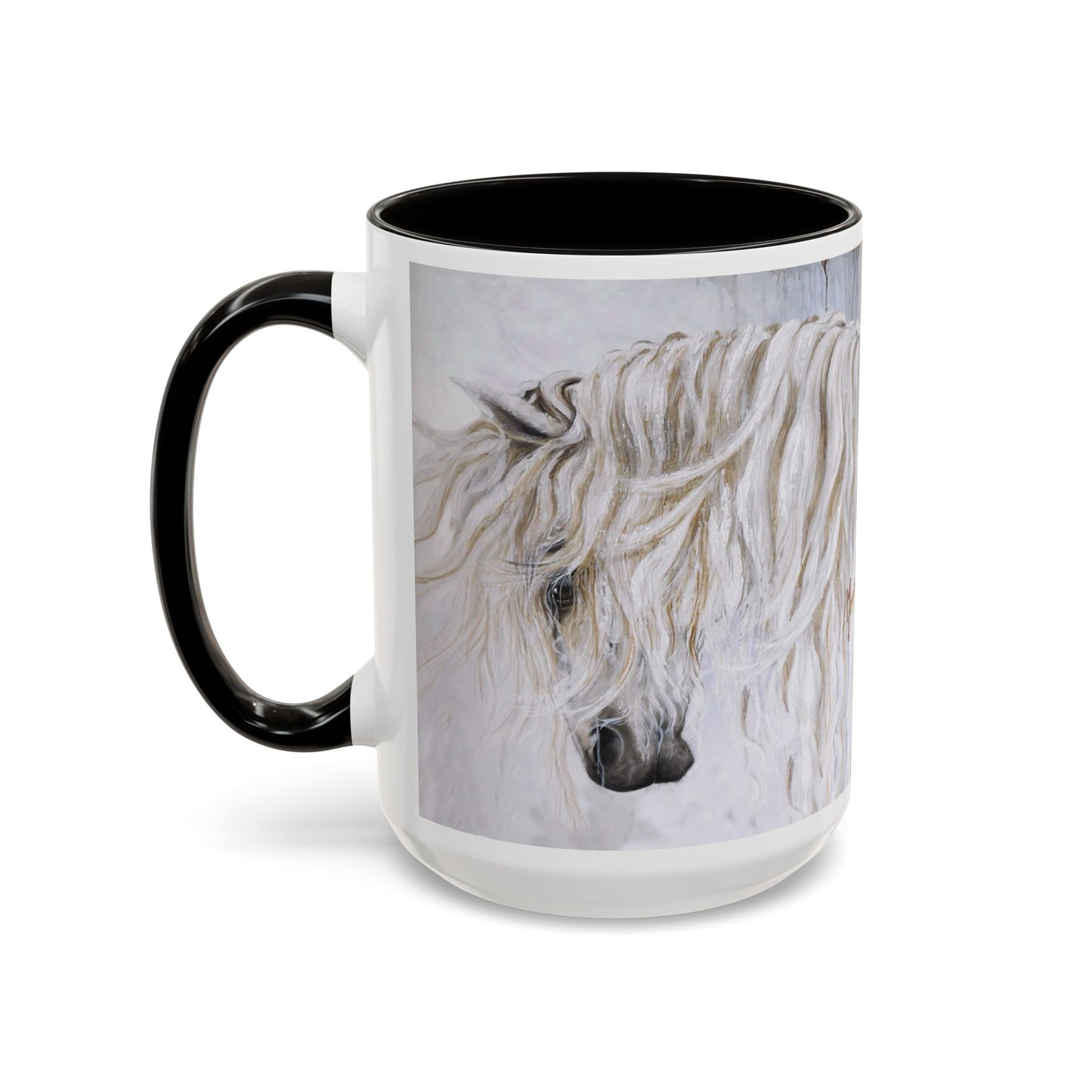 CTS - White horse with mane by Artist Marie Frederique