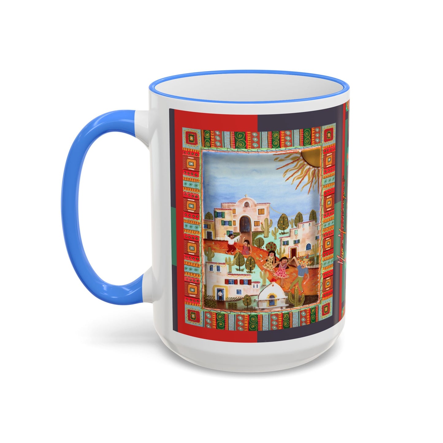 Colorful Pueblo Pattern Coffee Mug (11oz/15oz) by artist Marie Frederique