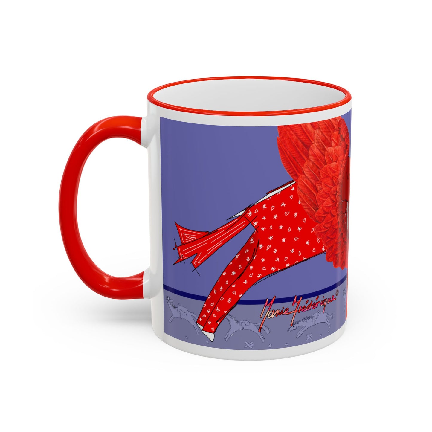 Chestnut jumper Accent Rim Mug — Coffee Cup (11oz/15oz) by artist Marie Frederique