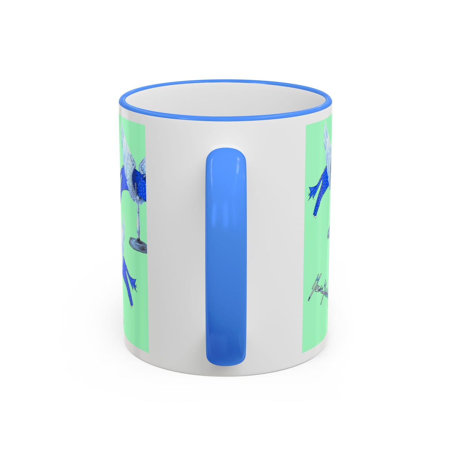 Blue Winged Horse Accent Mug (11oz & 15oz) by artist Marie Frederique