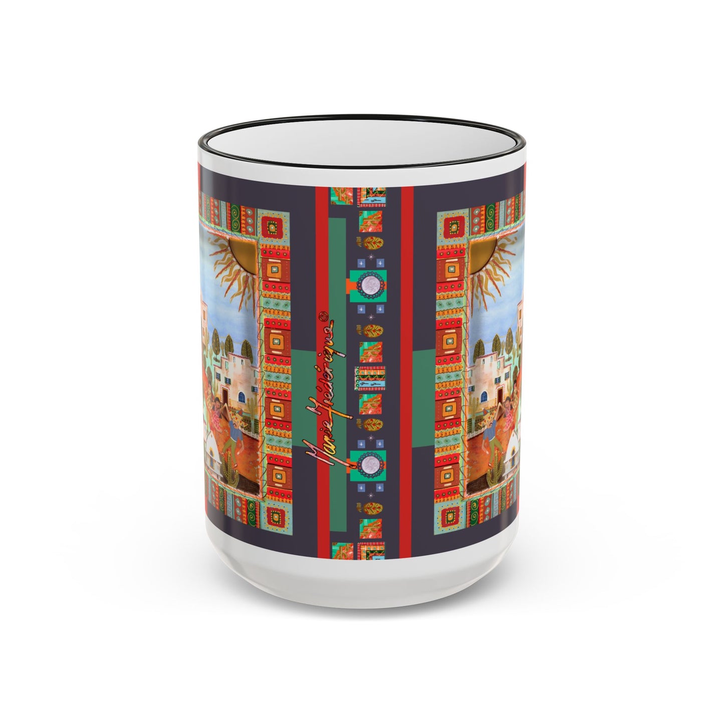 Colorful Pueblo Pattern Coffee Mug (11oz/15oz) by artist Marie Frederique