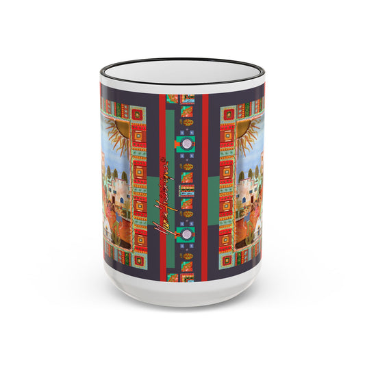 Colorful Pueblo Pattern Coffee Mug (11oz/15oz) by artist Marie Frederique