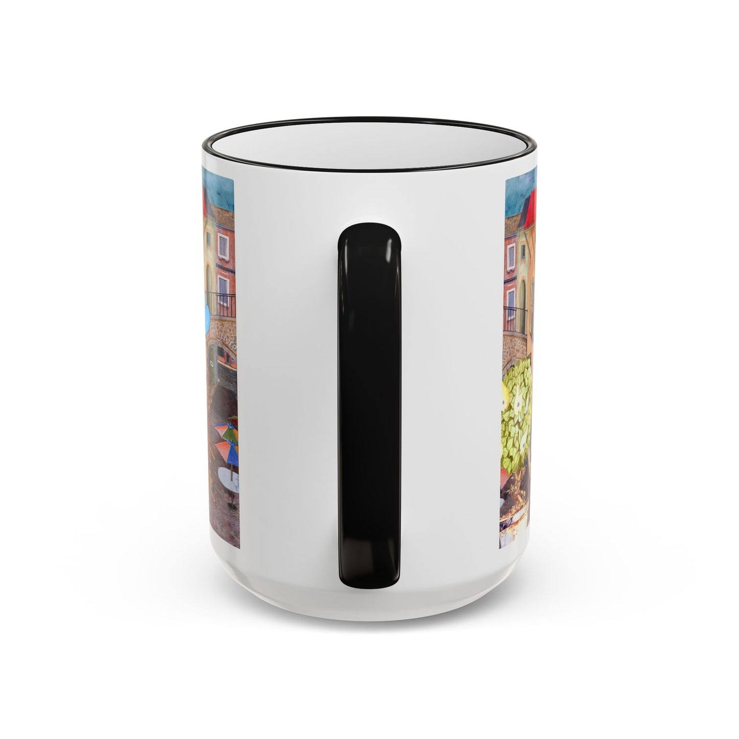Chefetteville, Street Café Mug (11oz/15oz) - European Village Art by artist Marie Frederique