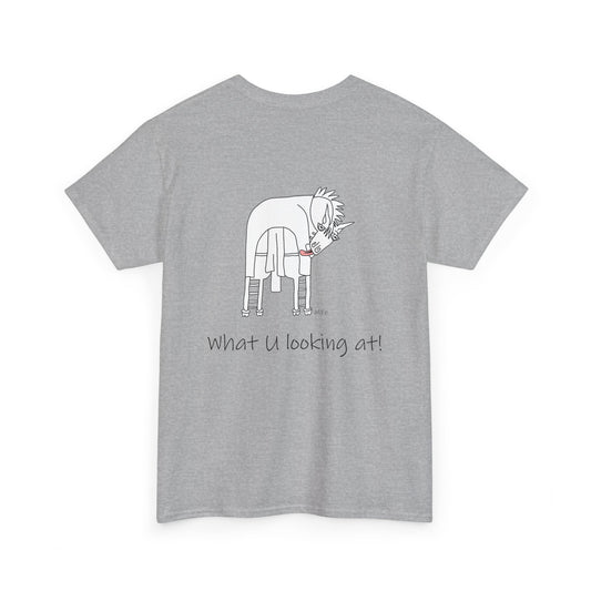 Funny Horse Butt (Back print only, front is blank) Unisex Tee by artist Marie Frederique