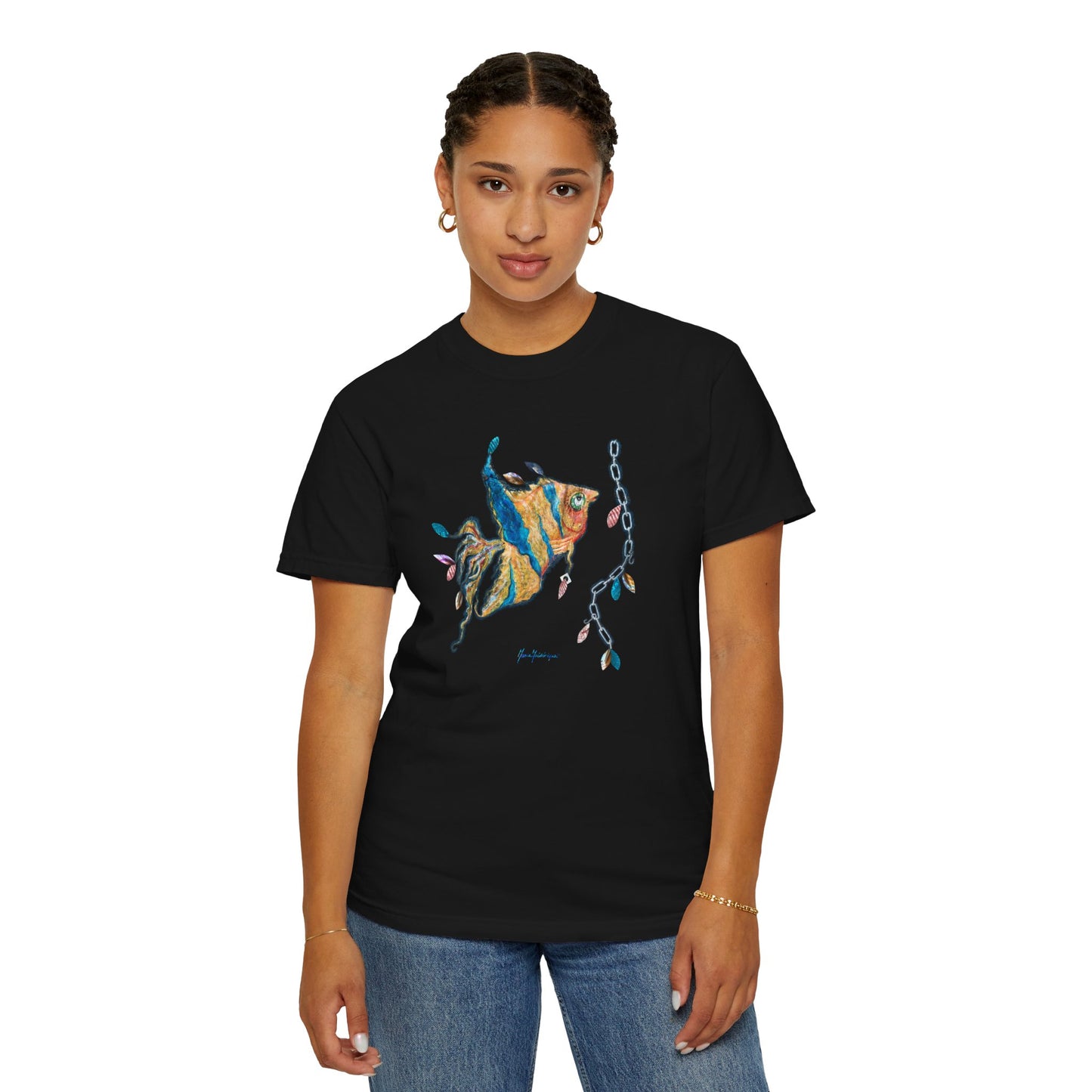 Angelfish Watercolor Tee — Artistic Tropical Fish T-Shirt by artist Marie Frederique