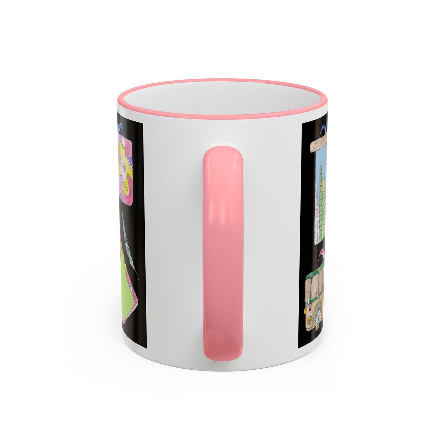 Vacation Fun Flip-Flop Accent Rim Mug — 11oz/15oz Ceramic Coffee Cup by artist Marie Frederique