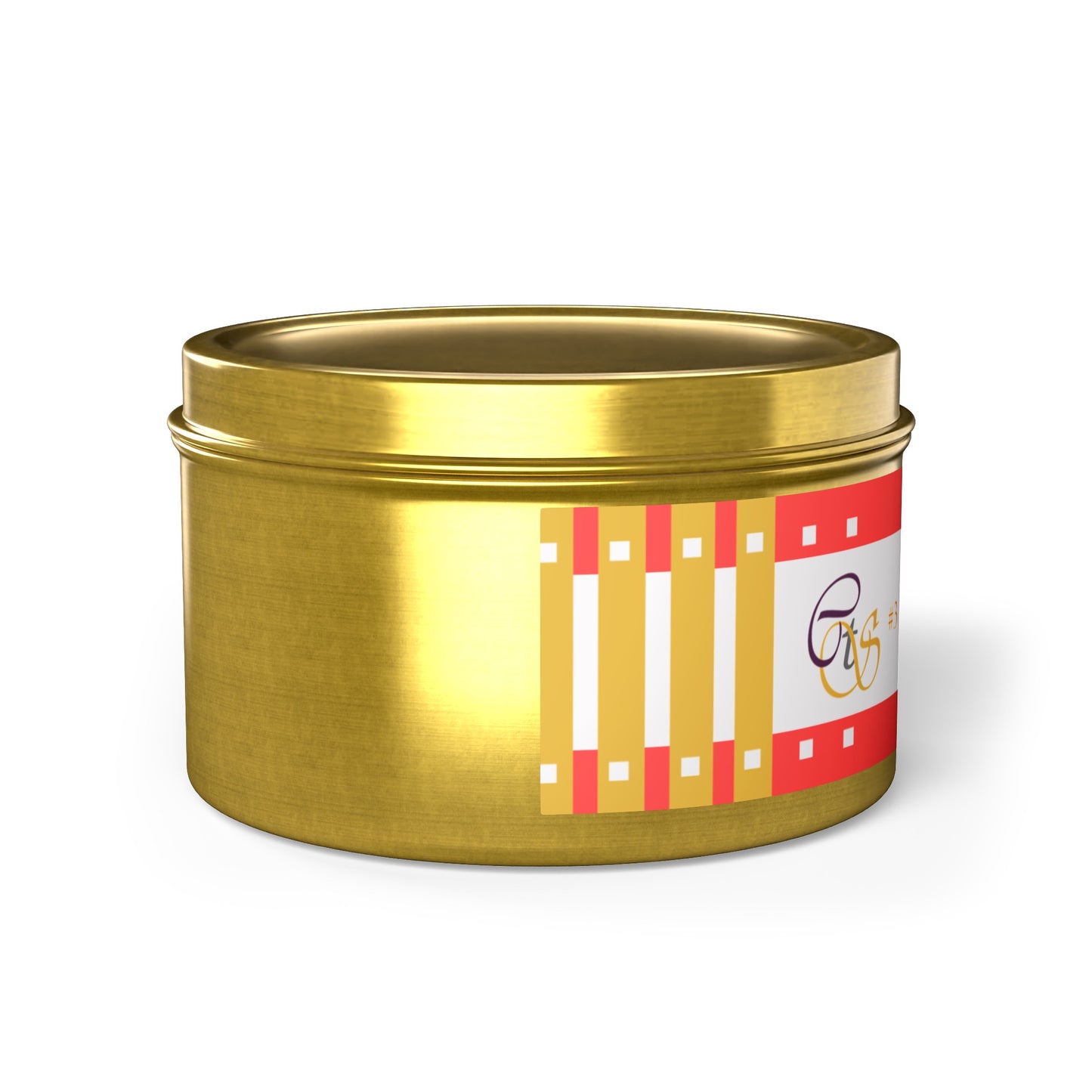 CTS #3 Candle Collection, "Mango Coconut" Scented Coconut Soy Wax Candle in a metal tin. 4 oz or 8 oz, 3 tin colors silver, black or gold