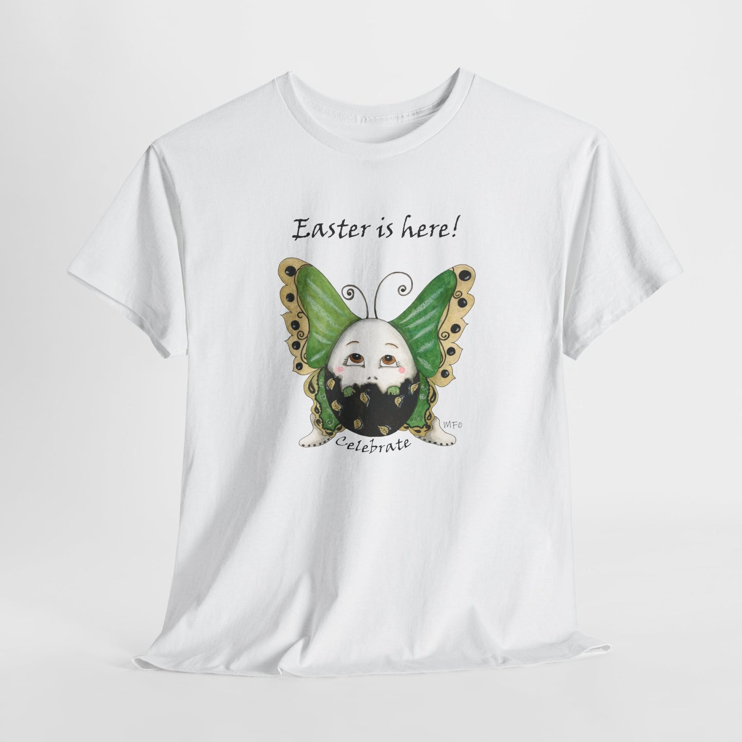 Easter Whimsical Celebration - Unisex Heavy Cotton Tee by artist Marie Frederique