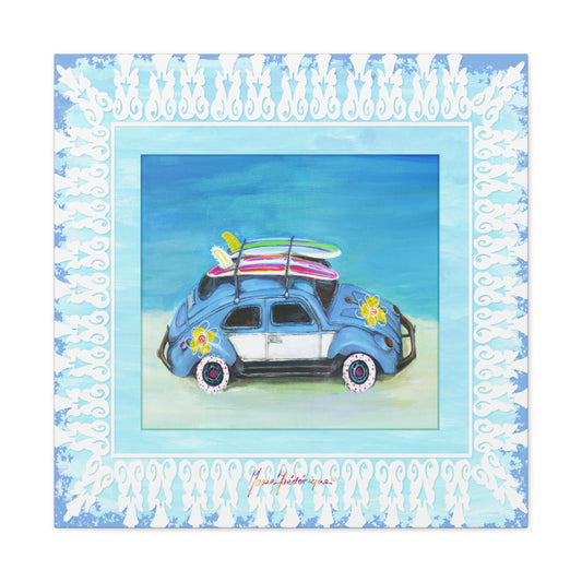 Surfing Buggy Canvas Art for Beach Lovers, by artist Marie Frederique
