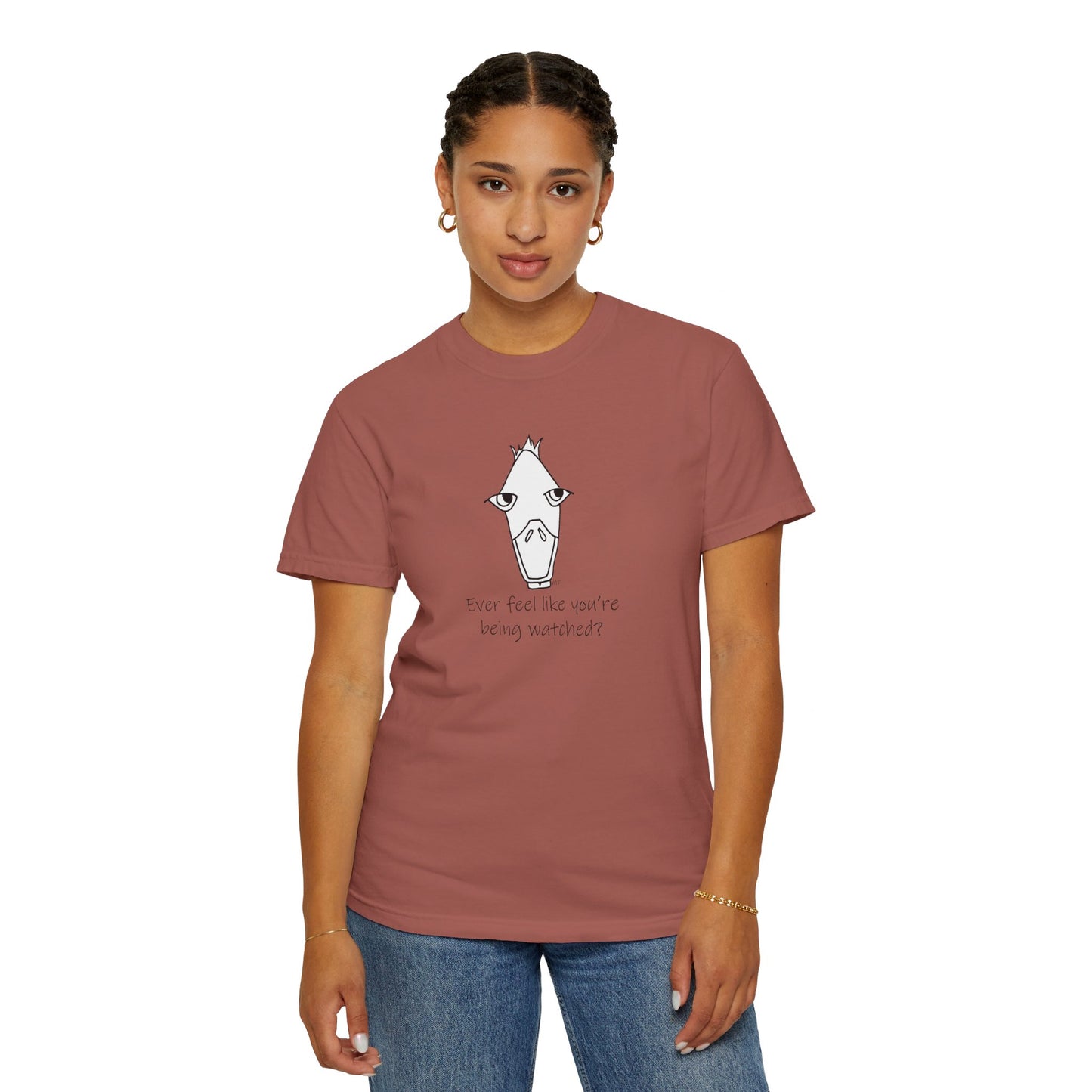 Ever feel like you're being watched? Scopophobia - Duck Unisex Garment-Dyed T-Shirt by artist Marie Frederique