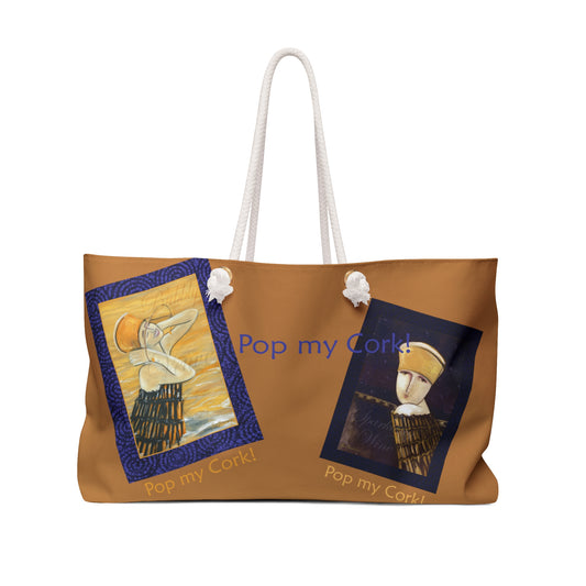 Celebration, Pop my Cork! Weekender Bag by artist Marie Frederique