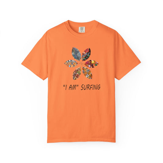 Leaf Wheel Unisex Surfing T-shirt by artist Marie Frederique
