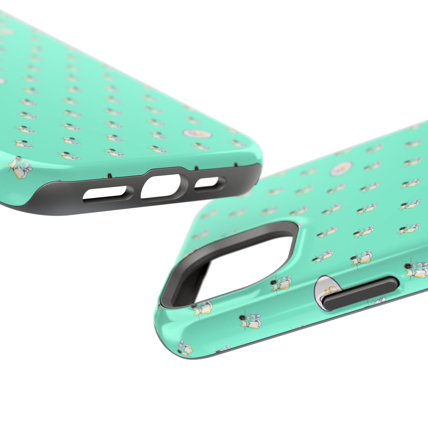 CTS Aqua - repeat pattern boy and dog, Impact-Resistant Phone Cases by artist Marie Frederique