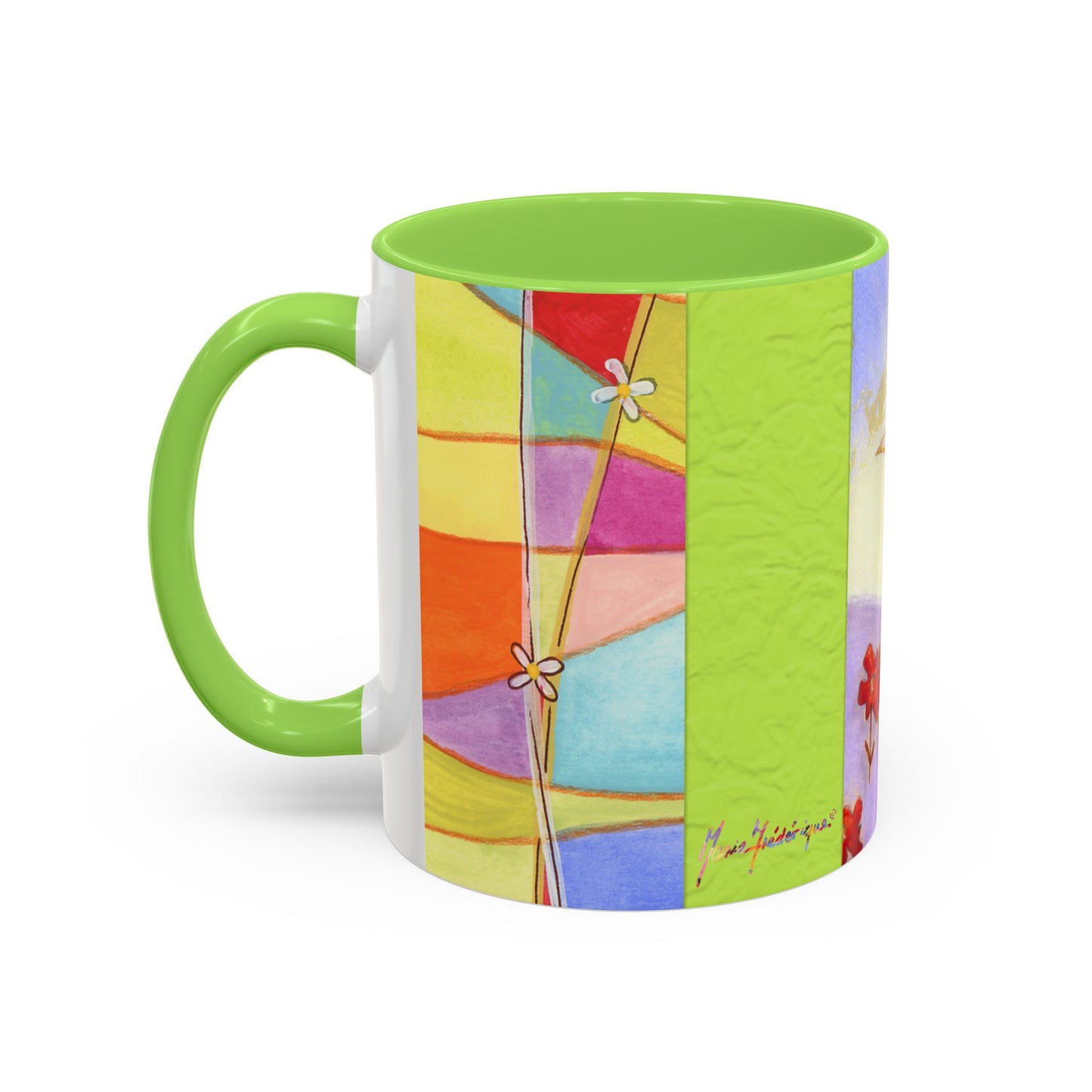 Colorful Dove, Peace offering - Colorful Mug by artist Marie Frederique
