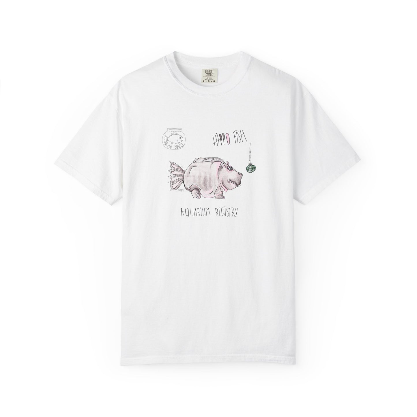 Hippo Fish Unisex T-shirt - The Fishbowl Collection by artist Marie Frederique