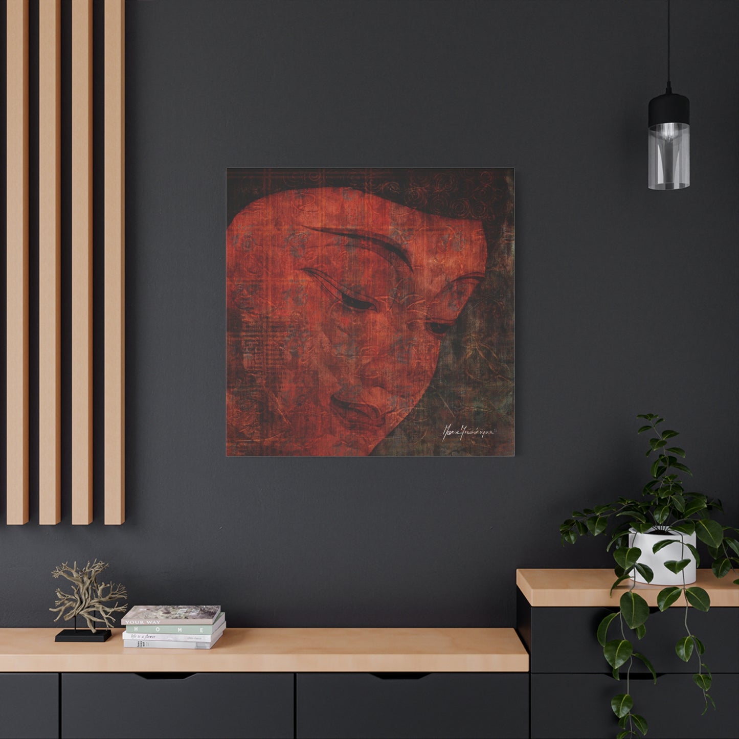 Buddha Smile, elegant, sophisticated print by artist Marie Frederique