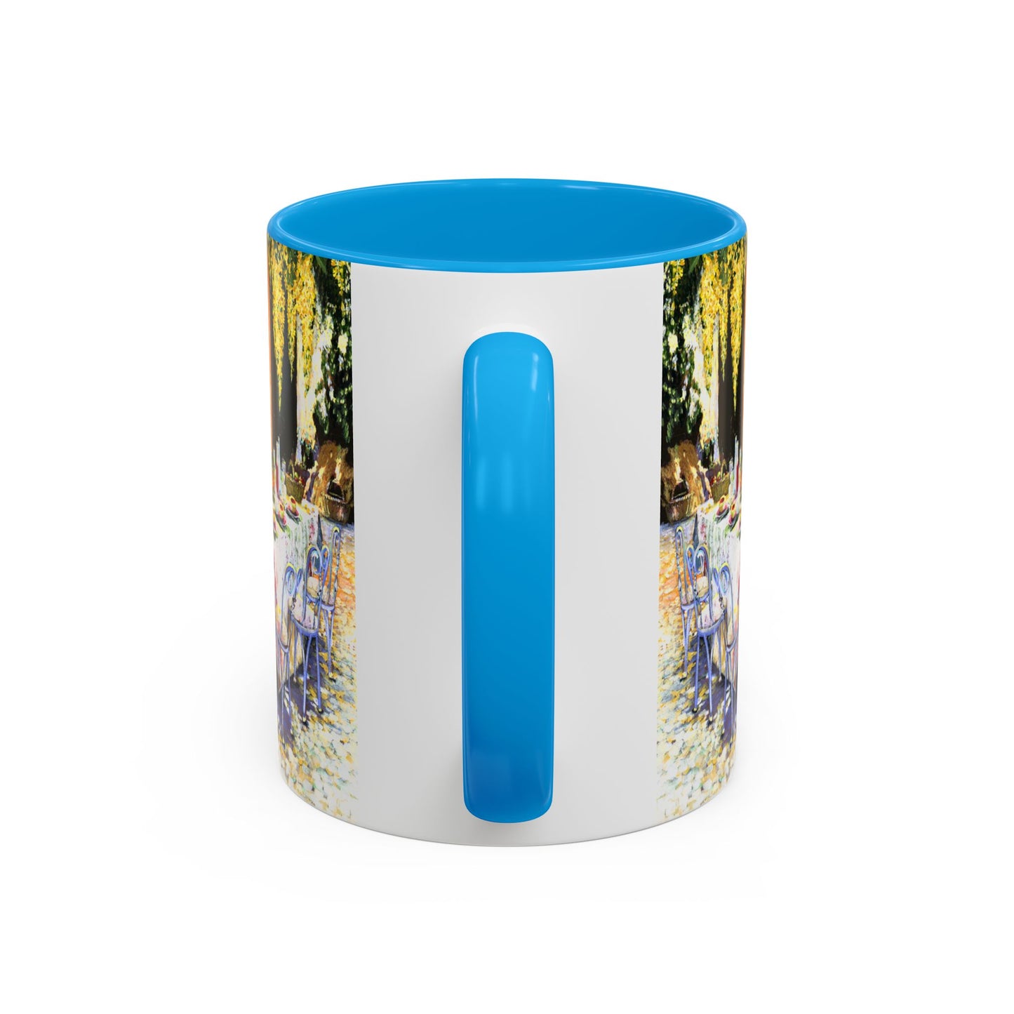 Summer Vibes, Summer pation lunch table - Colorful Mug by artist Marie Frederique