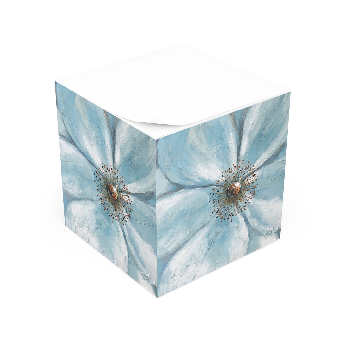 Blue flower Sticky Note Cube