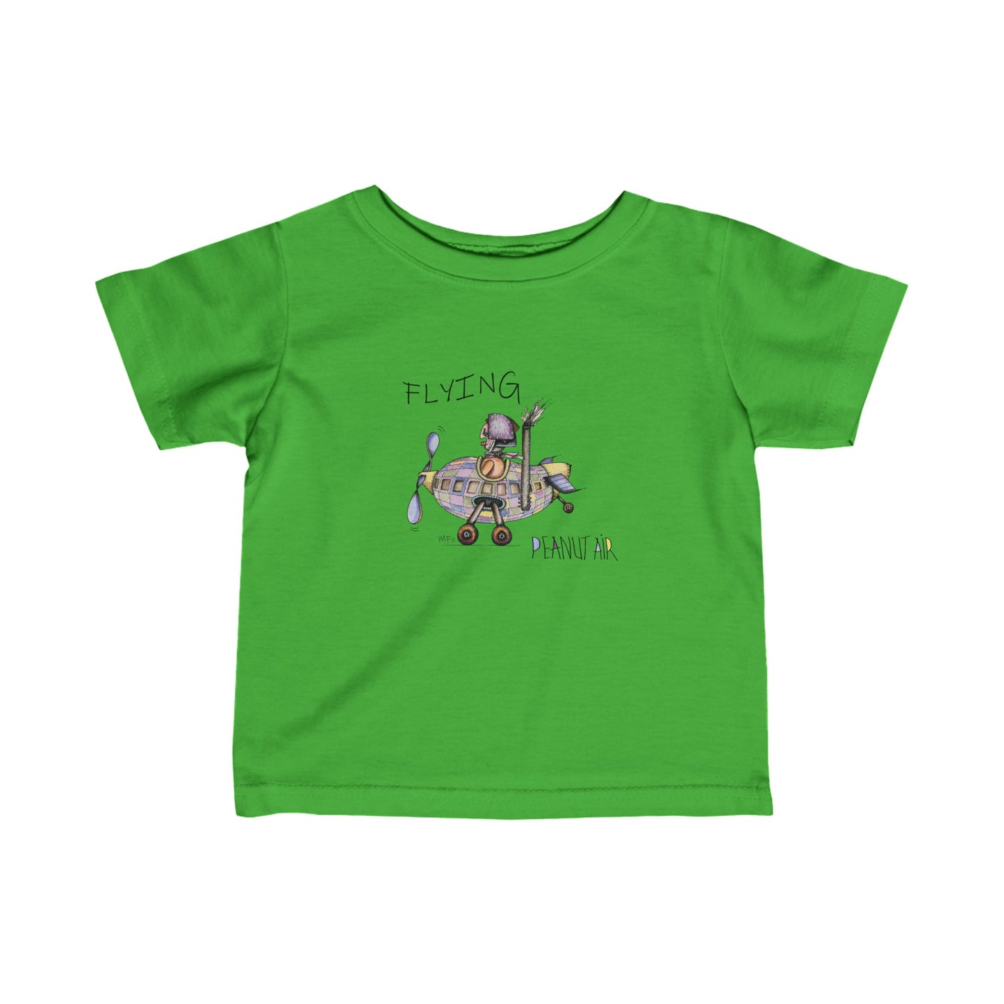 PEANUT AIR, "Flying" Super cute Designer wear Infant Fine Jersey Tee by artist Marie Frederique