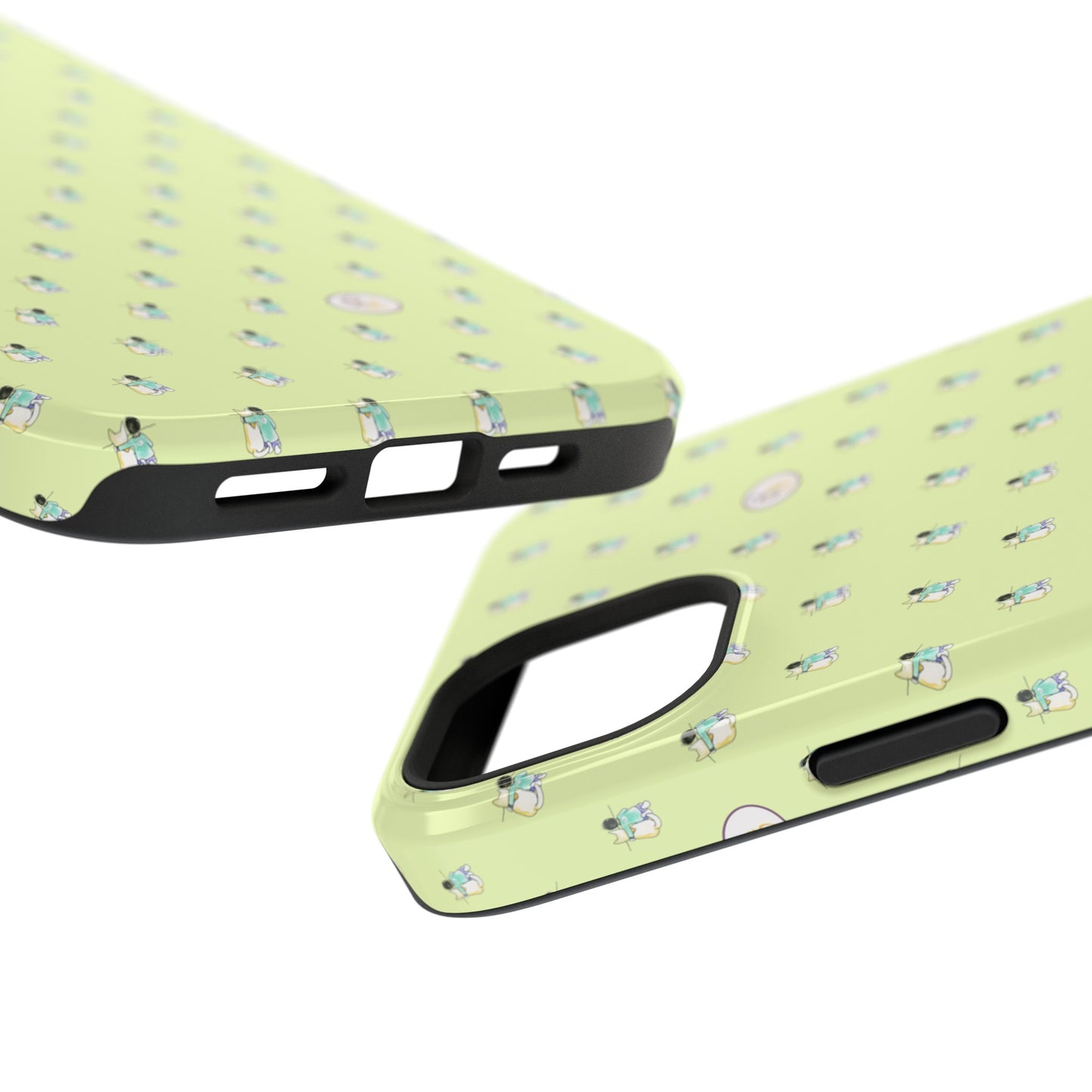 CTS Light Green - repeat pattern boy and dog, Impact-Resistant Phone Cases by artist Marie Frederique