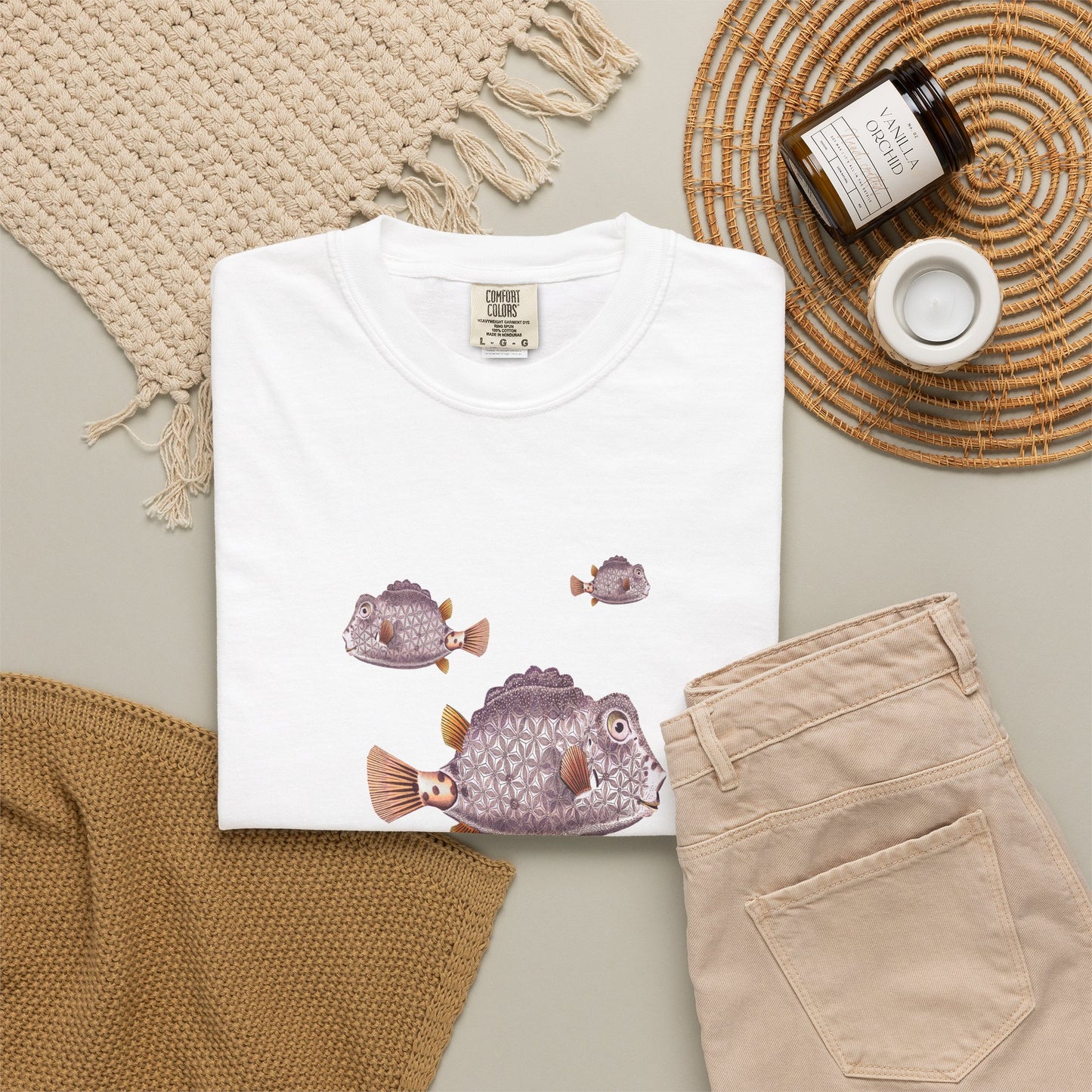 Boxfish Art Tee — Ocean Fish Graphic T-Shirt by artist Marie Frederique