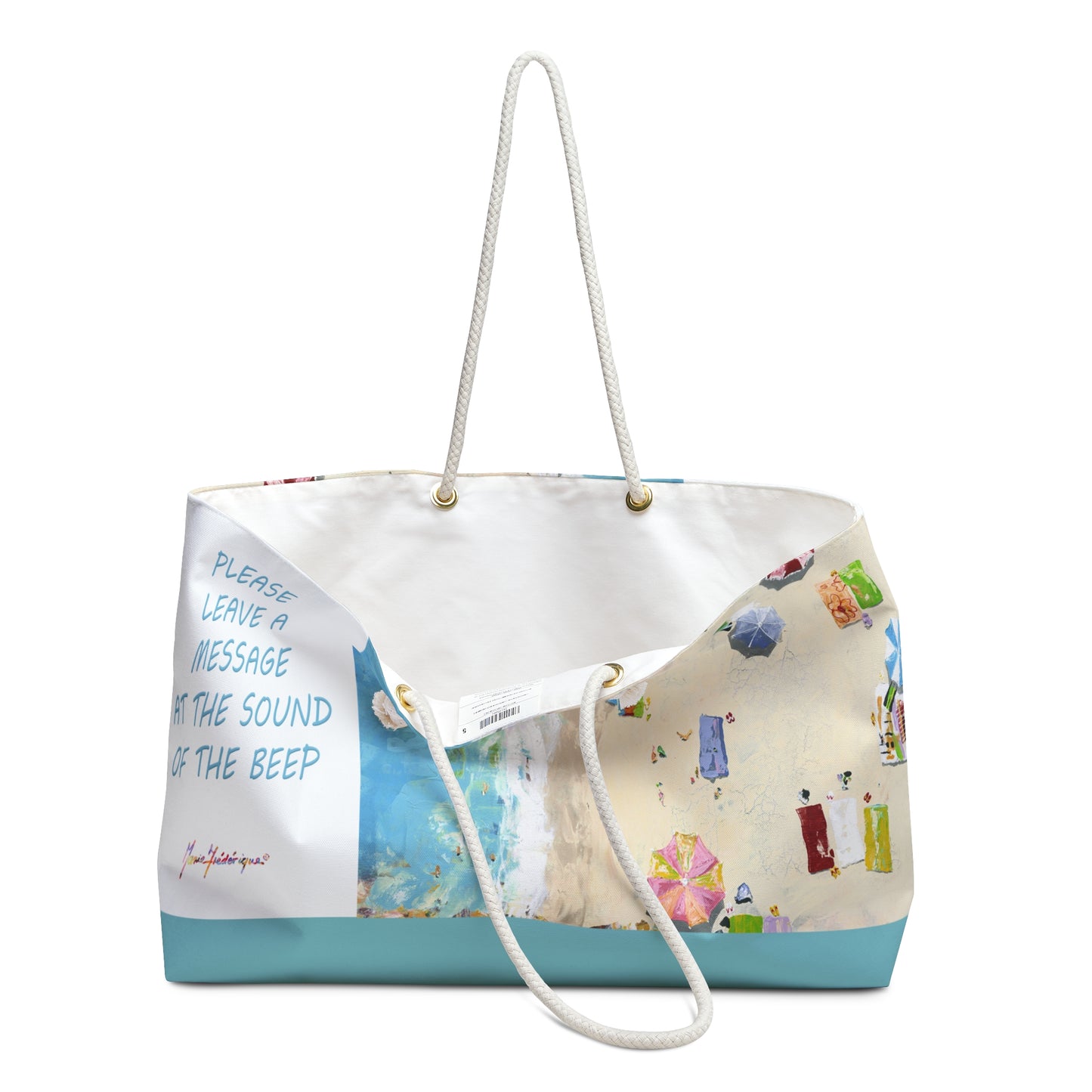 Aerial beach view Weekender Bag by Artist Marie Frederique