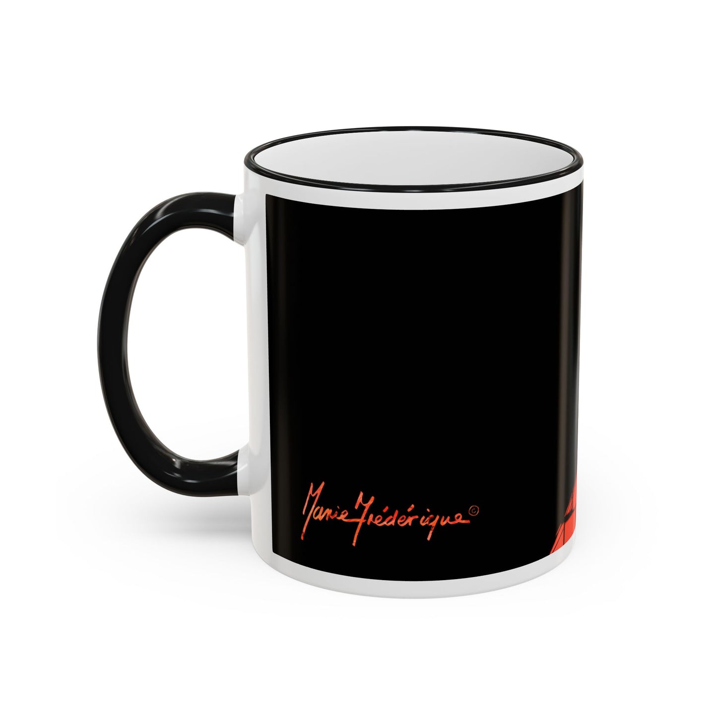 Humpty Jumpty Cartoon Accent Rim Mug — Satirical 'Wall' Design (11oz, 15oz) by artist Marie Frederique