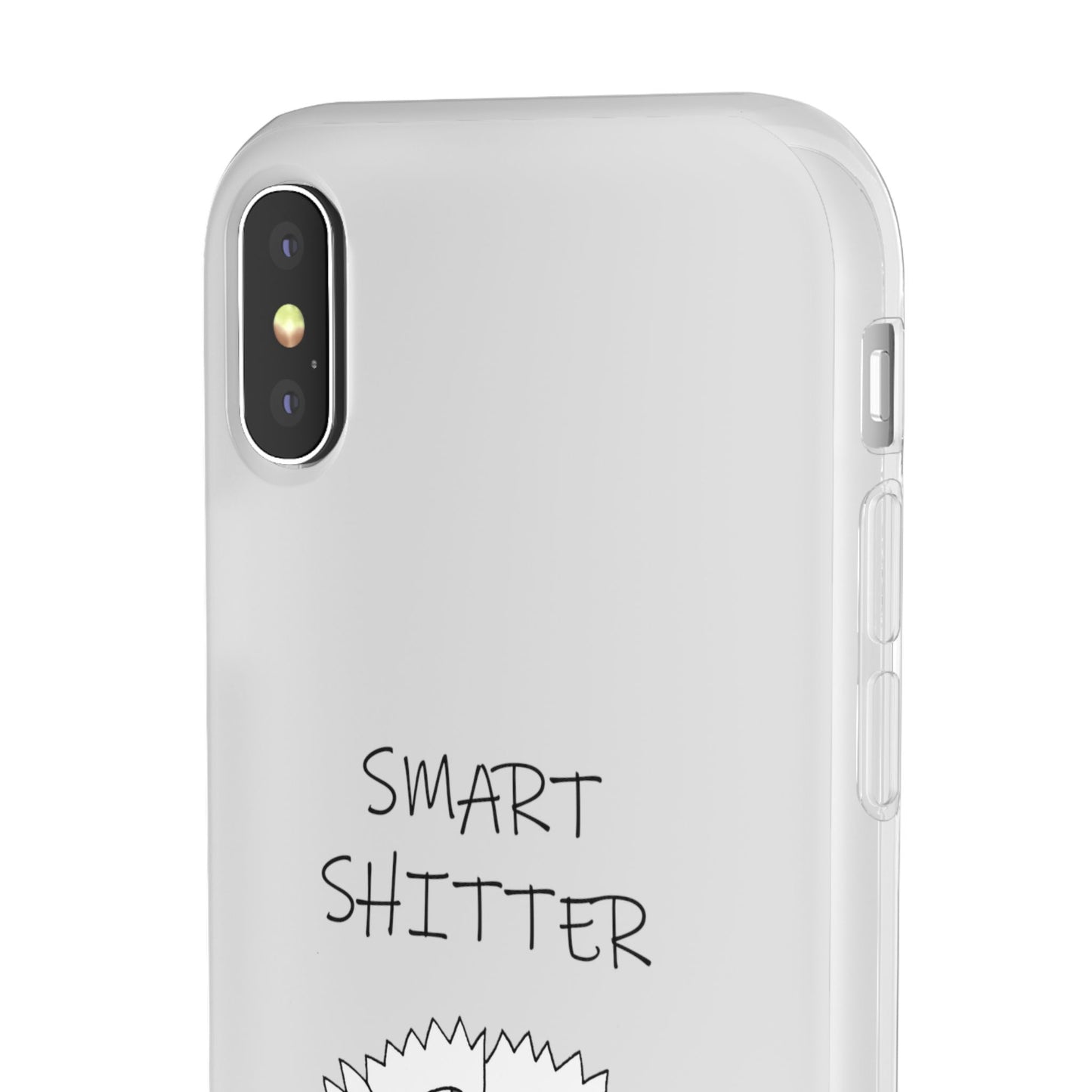 SMART SHITTER, with a Mandala Flower in black and white, Adult Humor phone case - Flexi Cases by artist Marie Frederique