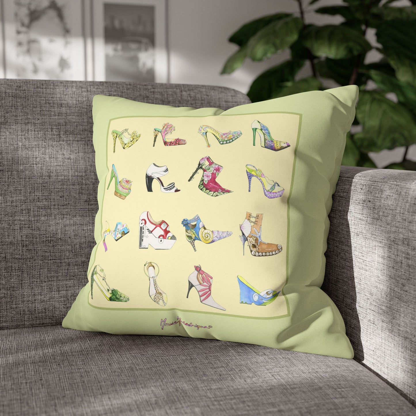 Decorative Shoes Pillowcase — High Heel Shoe Collection by artist Marie Frederique