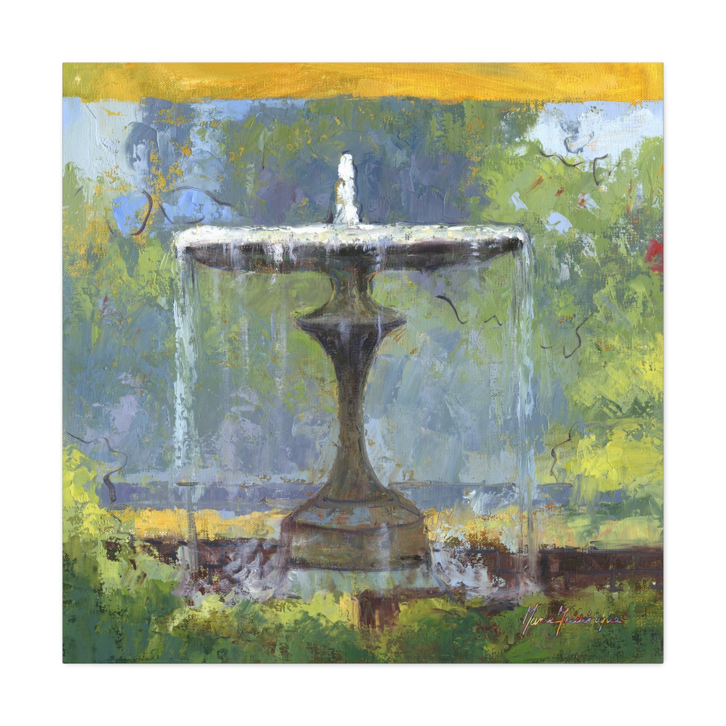 Fountain in the garden, Canvas art print by artist Marie Frederique