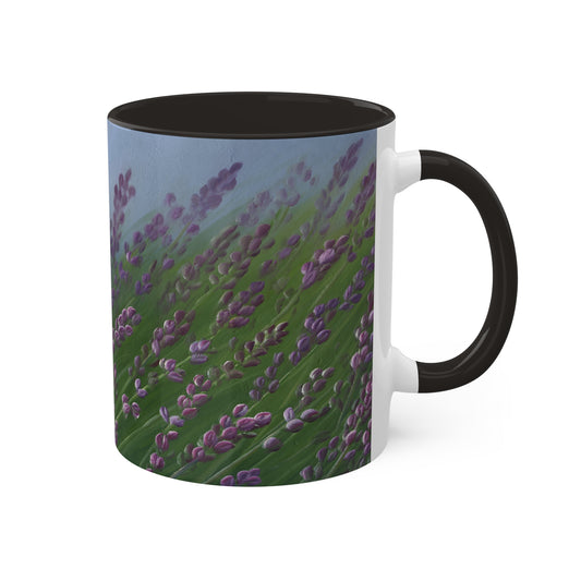 Lavender, Sequim - Colorful Mugs, 11oz by artist Marie Frederique