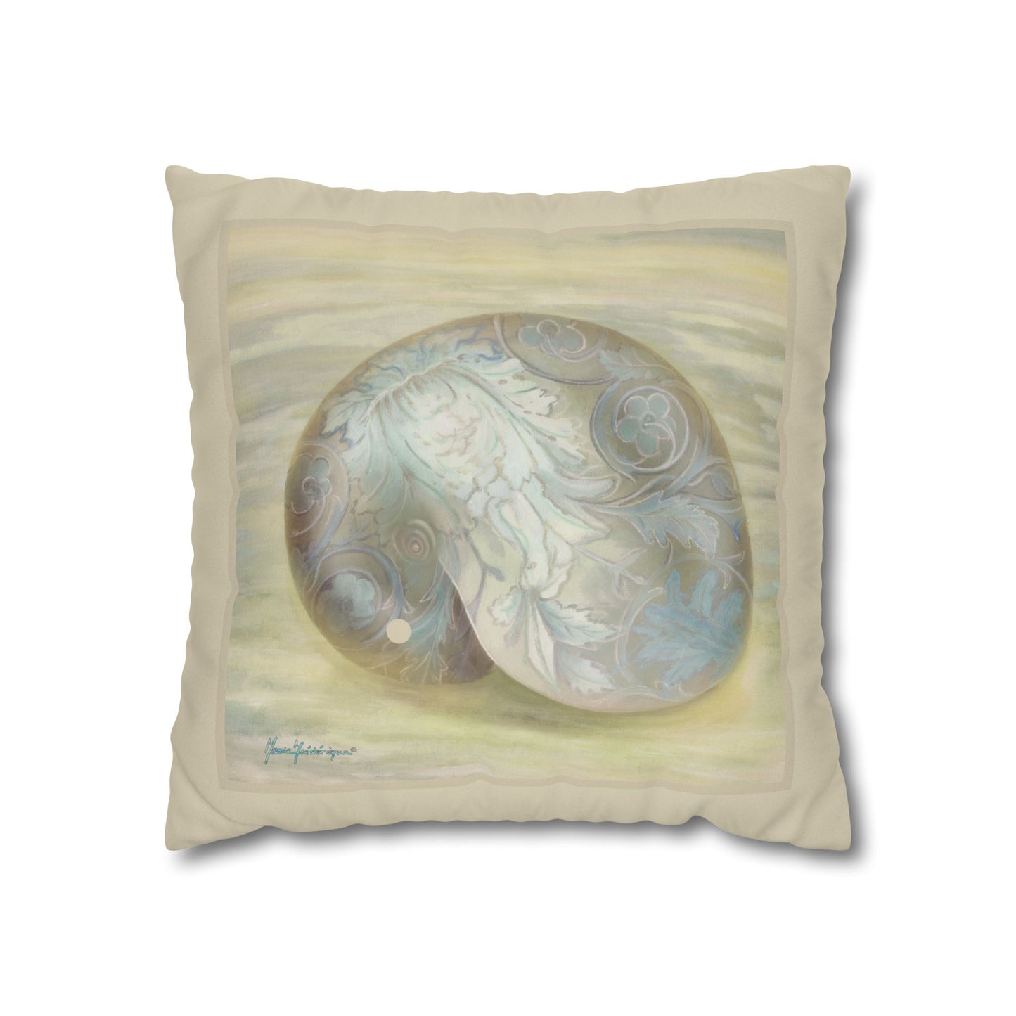 Serene shell 1, Faux Suede (Pillowcase only) by artist Marie Frederique