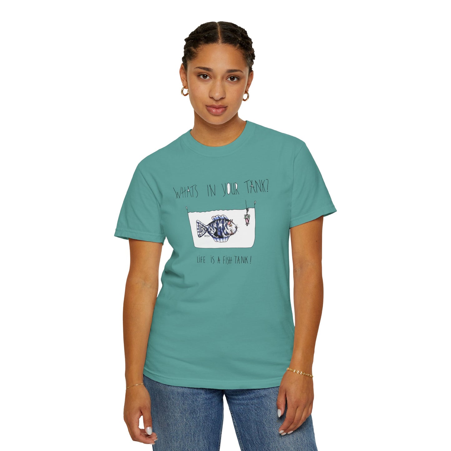 Fish Tank Collection, Cat Fish Aquarium T-Shirt by artist Marie Frederique