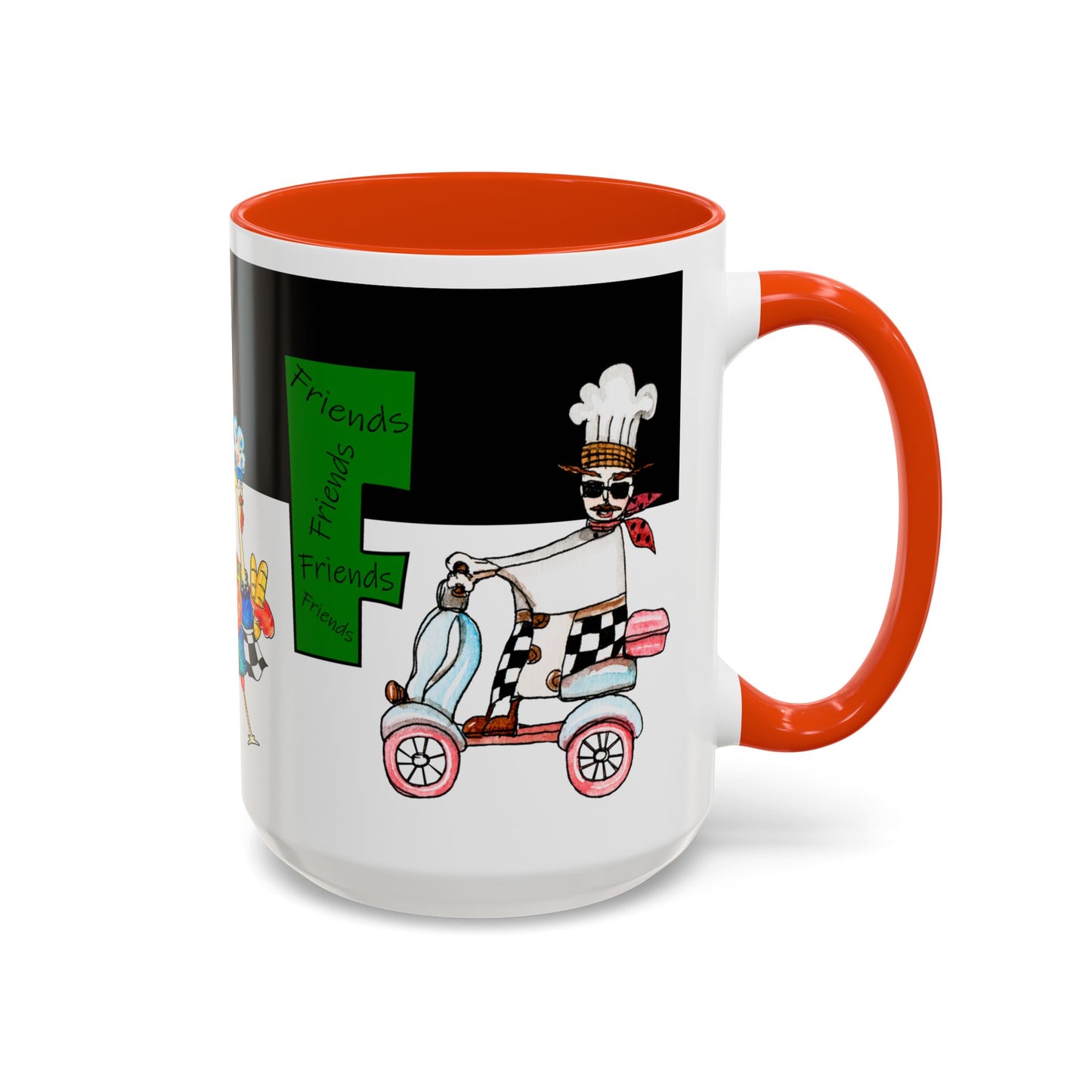 Colorful WTF Holiday Mugs by artist Marie Frederique