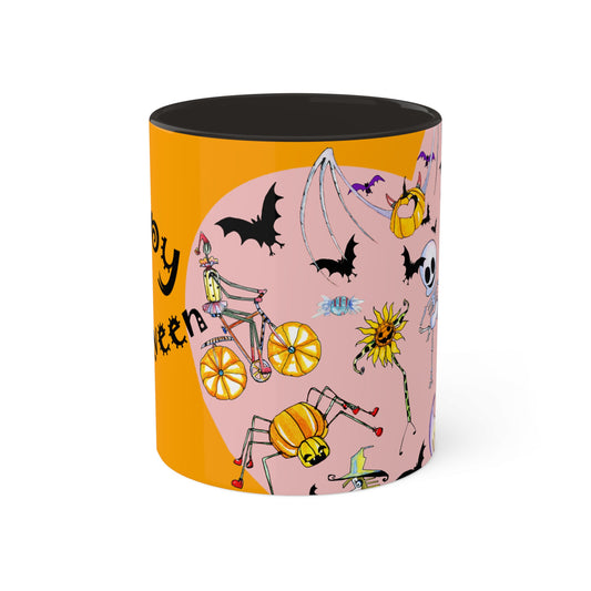 Happy Halloween, Colorful Mugs, 11oz by artist Marie Frederique